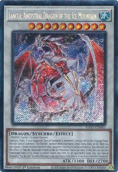 Lancea Ancestral Dragon of the Ice Mountain Secret Rare Rarity Collection 5 Yu-Gi-Oh! card