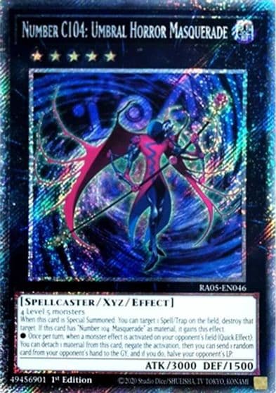 Number C104 Umbral Horror Masquerade Platinum Secret Rare Rarity Collection 5 Yu-Gi-Oh! card