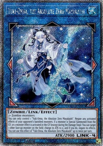 Yuki Onna the Absolute Zero Mayakashi Platinum Secret Rare Rarity Collection 5 Yu-Gi-Oh! card