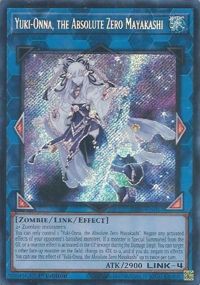 Yuki Onna the Absolute Zero Mayakashi Secret Rare Rarity Collection 5 Yu-Gi-Oh! card