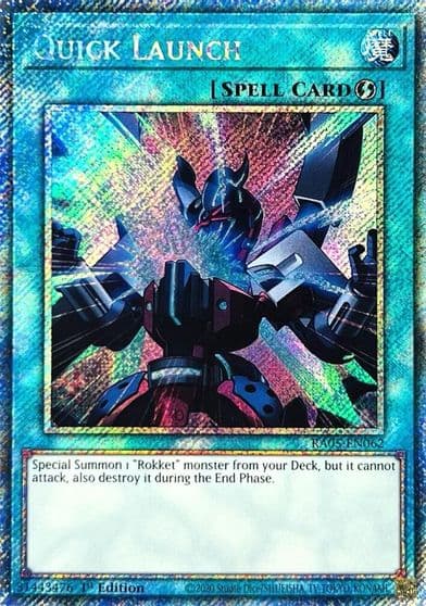 Quick Launch Platinum Secret Rare Rarity Collection 5 Yu-Gi-Oh! card