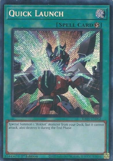 Quick Launch Secret Rare Rarity Collection 5 Yu-Gi-Oh! card