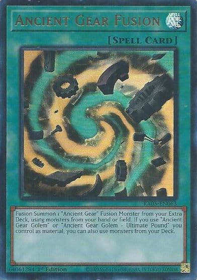 Ancient Gear Fusion Ultra Rare Rarity Collection 5 Yu-Gi-Oh! card