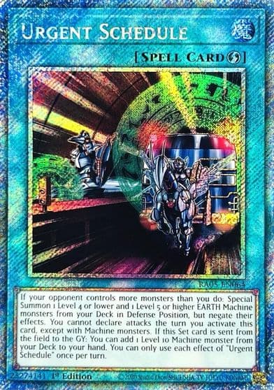 Urgent Schedule Platinum Secret Rare Rarity Collection 5 Yu-Gi-Oh! card