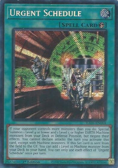 Urgent Schedule Secret Rare Rarity Collection 5 Yu-Gi-Oh! card