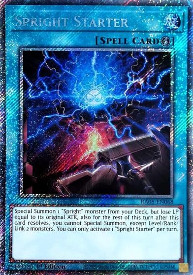 Spright Starter Platinum Secret Rare Rarity Collection 5 Yu-Gi-Oh! card