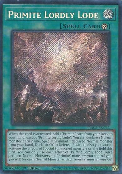 Primite Lordly Lode Secret Rare Rarity Collection 5 Yu-Gi-Oh! card