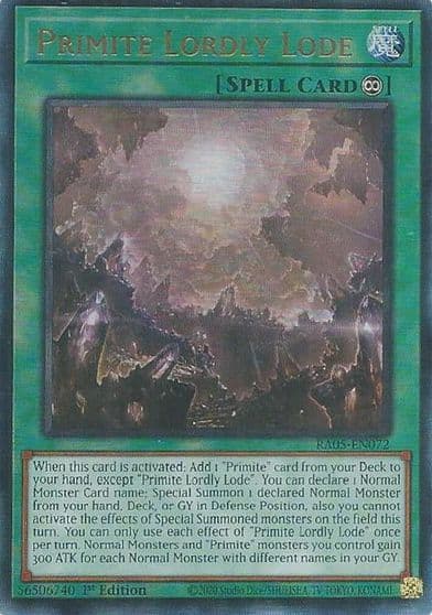 Primite Lordly Lode Ultimate Rare Rarity Collection 5 Yu-Gi-Oh! card