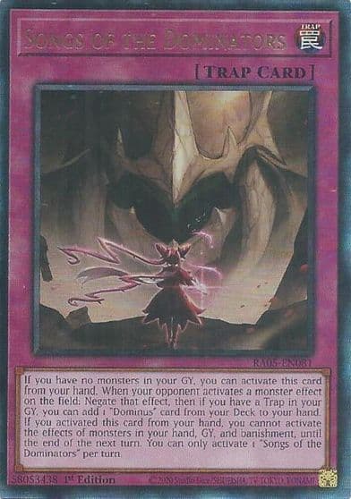 Songs of the Dominators Ultimate Rare Rarity Collection 5 Yu-Gi-Oh! card