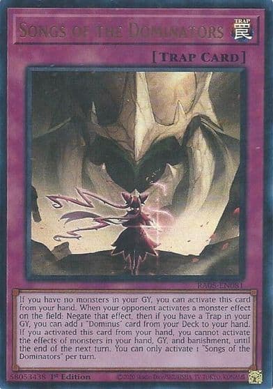 Songs of the Dominators Ultra Rare Rarity Collection 5 Yu-Gi-Oh! card