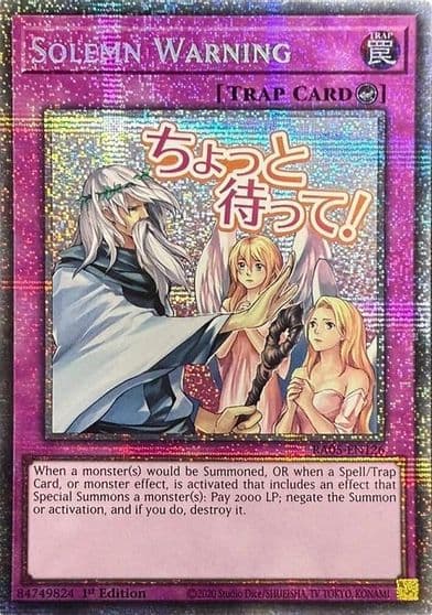 Solemn Warning Starlight Rare Rarity Collection 5 Yu-Gi-Oh! card