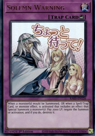 Solemn Warning Rarity Collection 5 Yu-Gi-Oh! card