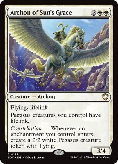 Archon of Suns Grace Commander: Secrets of Strixhaven Magic card