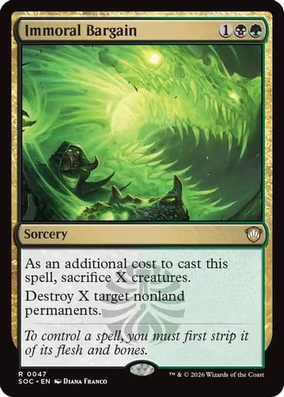 Immoral Bargain Commander: Secrets of Strixhaven Magic card