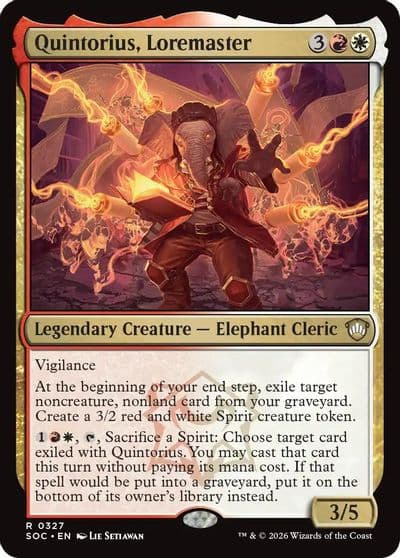 Quintorius Loremaster Commander: Secrets of Strixhaven Magic card