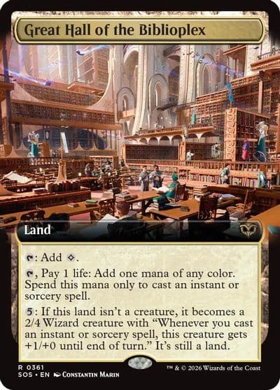 Great Hall of the Biblioplex Extended Art Secrets of Strixhaven Magic card