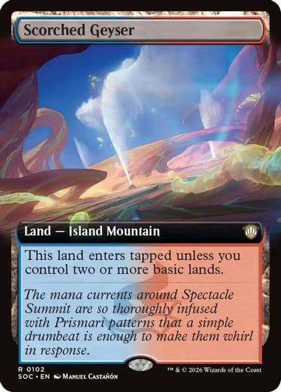 Scorched Geyser Extended Art Commander: Secrets of Strixhaven Magic card