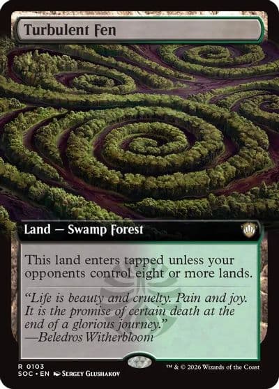 Turbulent Fen Extended Art Commander: Secrets of Strixhaven Magic card