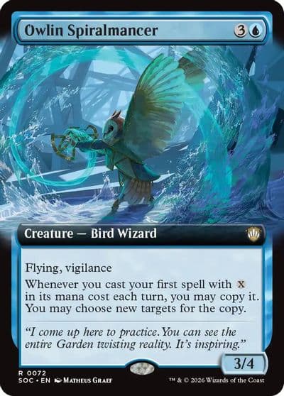 Owlin Spiralmancer Extended Art Commander: Secrets of Strixhaven Magic card