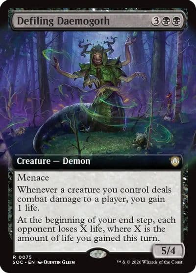 Defiling Daemogoth Extended Art Commander: Secrets of Strixhaven Magic card