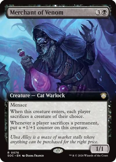 Merchant of Venom Extended Art Commander: Secrets of Strixhaven Magic card