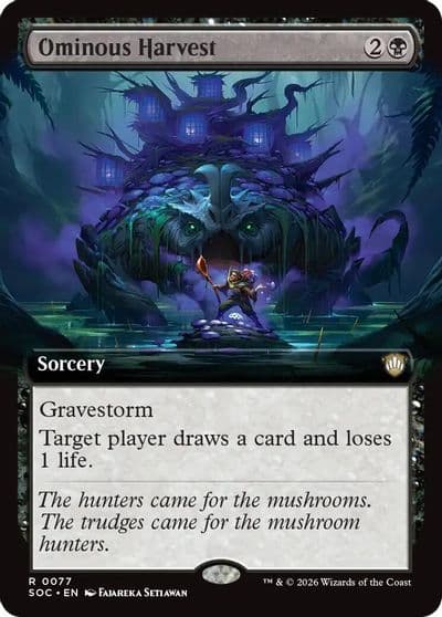 Ominous Harvest Extended Art Commander: Secrets of Strixhaven Magic card