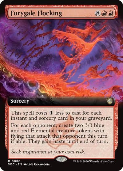 Furygale Flocking Extended Art Commander: Secrets of Strixhaven Magic card