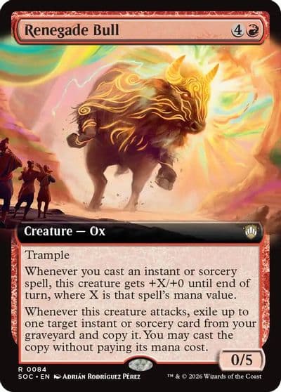 Renegade Bull Extended Art Commander: Secrets of Strixhaven Magic card