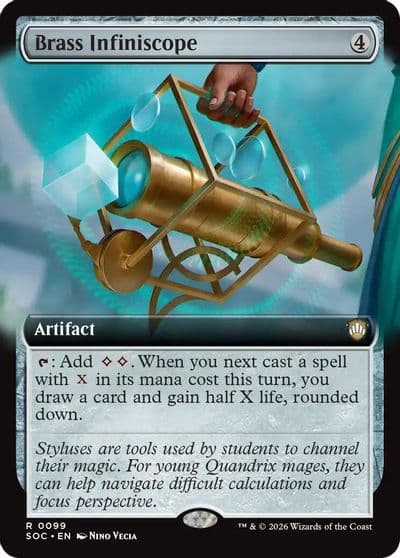 Brass Infiniscope Extended Art Commander: Secrets of Strixhaven Magic card