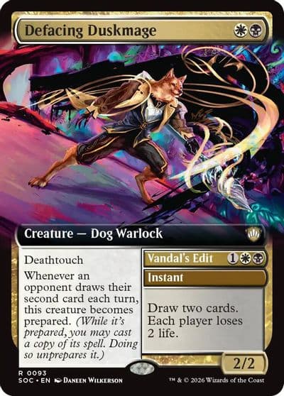 Defacing Duskmage Extended Art Commander: Secrets of Strixhaven Magic card