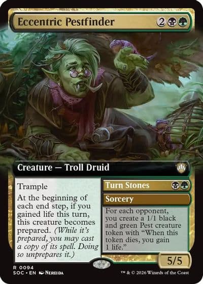 Eccentric Pestfinder Extended Art Commander: Secrets of Strixhaven Magic card