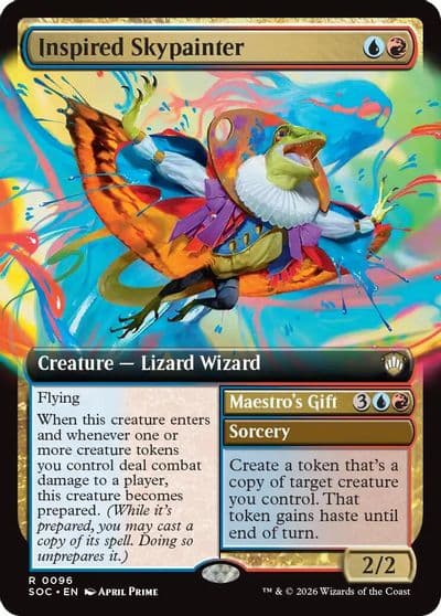 Inspired Skypainter Extended Art Commander: Secrets of Strixhaven Magic card