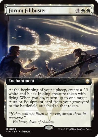 Forum Filibuster Extended Art Commander: Secrets of Strixhaven Magic card