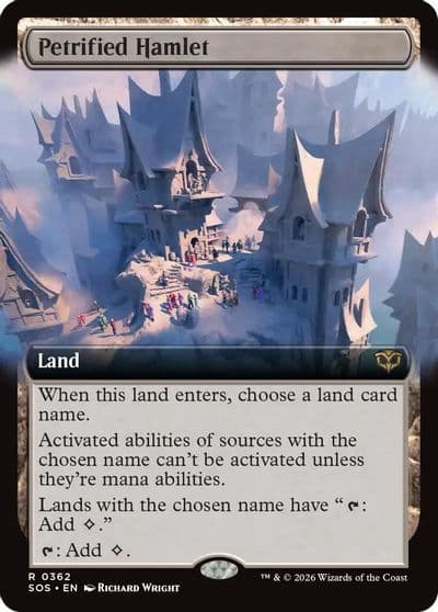Petrified Hamlet Extended Art Secrets of Strixhaven Magic card