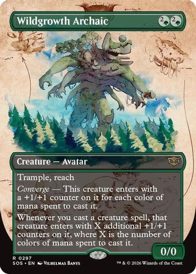 Wildgrowth Archaic Borderless Secrets of Strixhaven Magic card