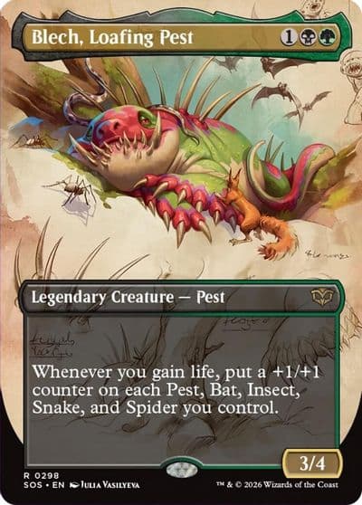 Blech Loafing Pest Borderless Secrets of Strixhaven Magic card