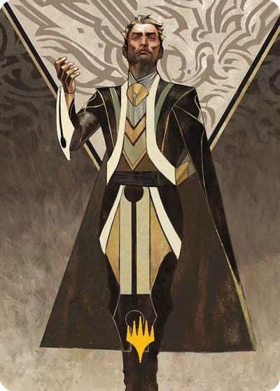 Ral Zarek Guest Lecturer Art Card Gold Stamped Planeswalker Symbol Art Series: Secrets of Strixhaven Magic card
