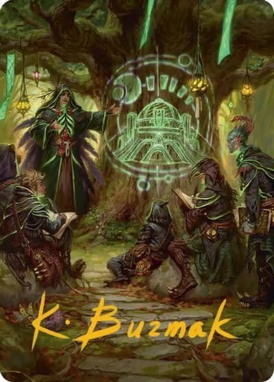 Sylvan Library Art Card Gold Stamped Signature Art Series: Secrets of Strixhaven Magic card