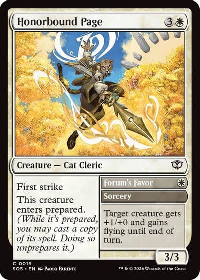 Honorbound Page Secrets of Strixhaven Magic card