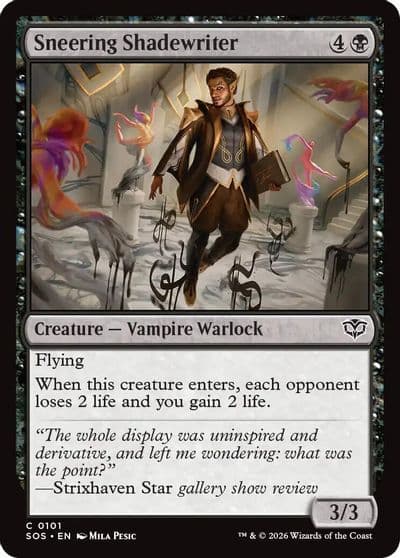Sneering Shadewriter Secrets of Strixhaven Magic card
