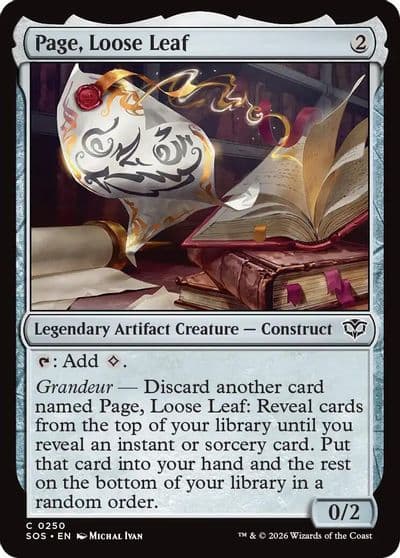 Page Loose Leaf Secrets of Strixhaven Magic card