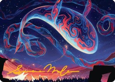 Spectacular Skywhale Art Card Gold Stamped Signature Art Series: Secrets of Strixhaven Magic card