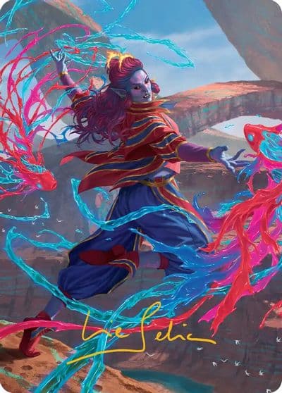 Rootha Mastering the Moment Art Card Gold Stamped Signature Art Series: Secrets of Strixhaven Magic card