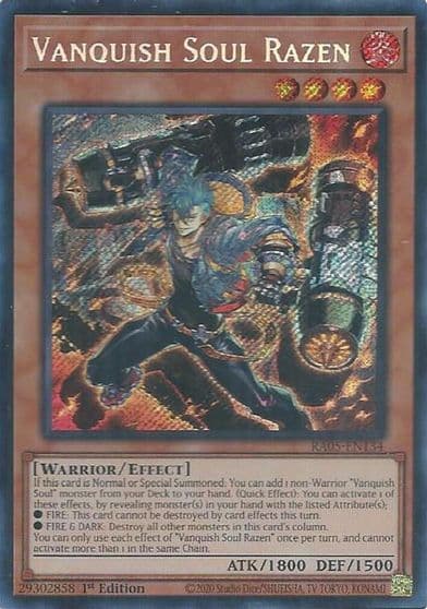 Vanquish Soul Razen Secret Rare Rarity Collection 5 Yu-Gi-Oh! card