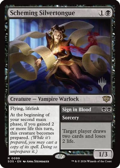 Scheming Silvertongue Promo Pack: Secrets of Strixhaven Magic card
