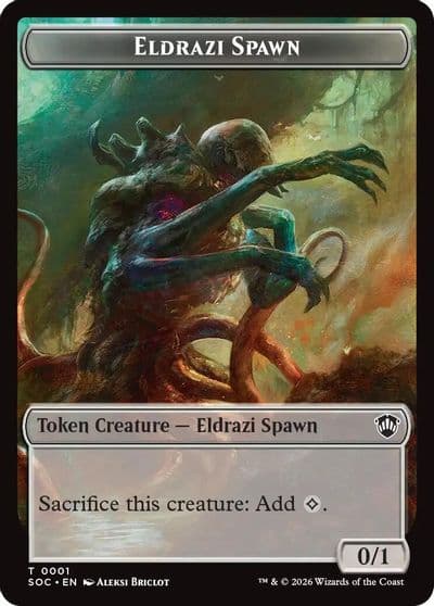 Eldrazi Spawn Worm Double Sided Token Commander: Secrets of Strixhaven Magic card