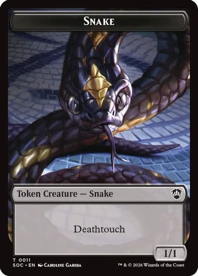 Snake Zombie Double Sided Token Commander: Secrets of Strixhaven Magic card