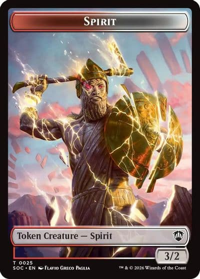 Spirit 0025 Copy Double Sided Token Commander: Secrets of Strixhaven Magic card