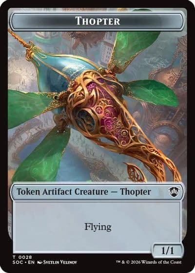 Thopter Fractal 0004 Double Sided Token Commander: Secrets of Strixhaven Magic card
