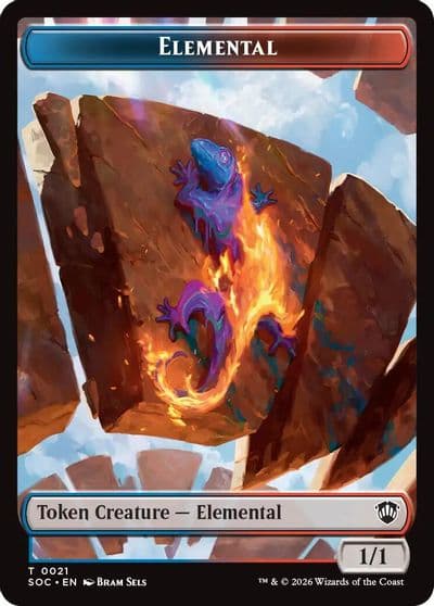 Elemental 0021 Phyrexian Myr Double Sided Token Commander: Secrets of Strixhaven Magic card